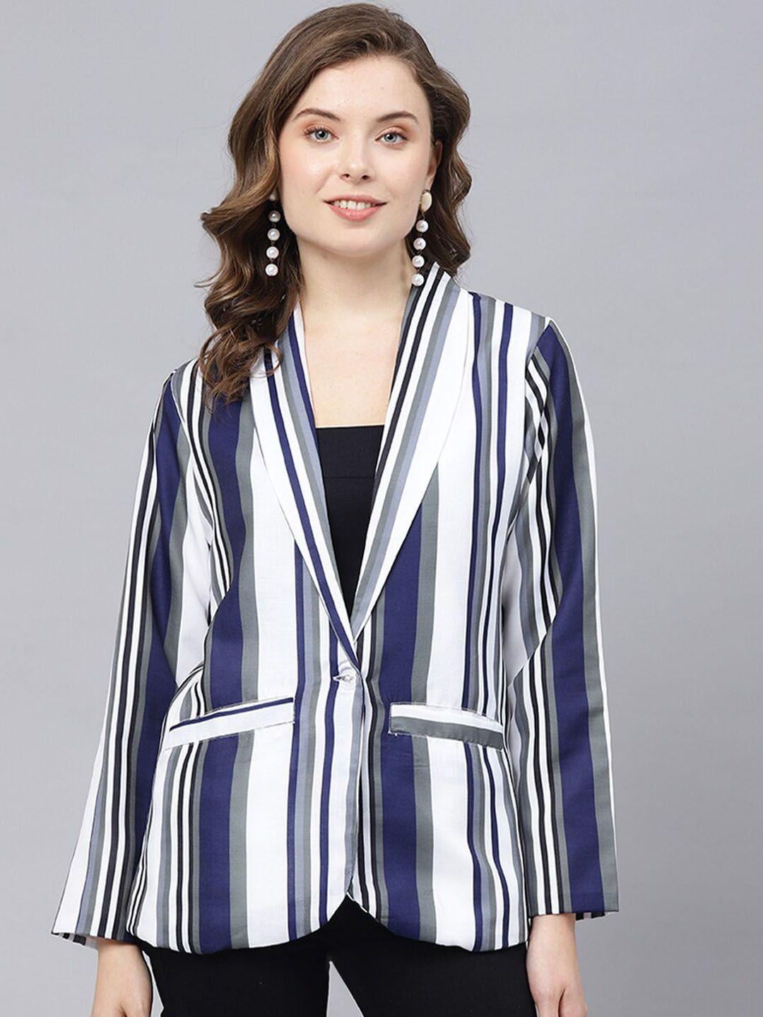 deebaco striped single-breasted blazer