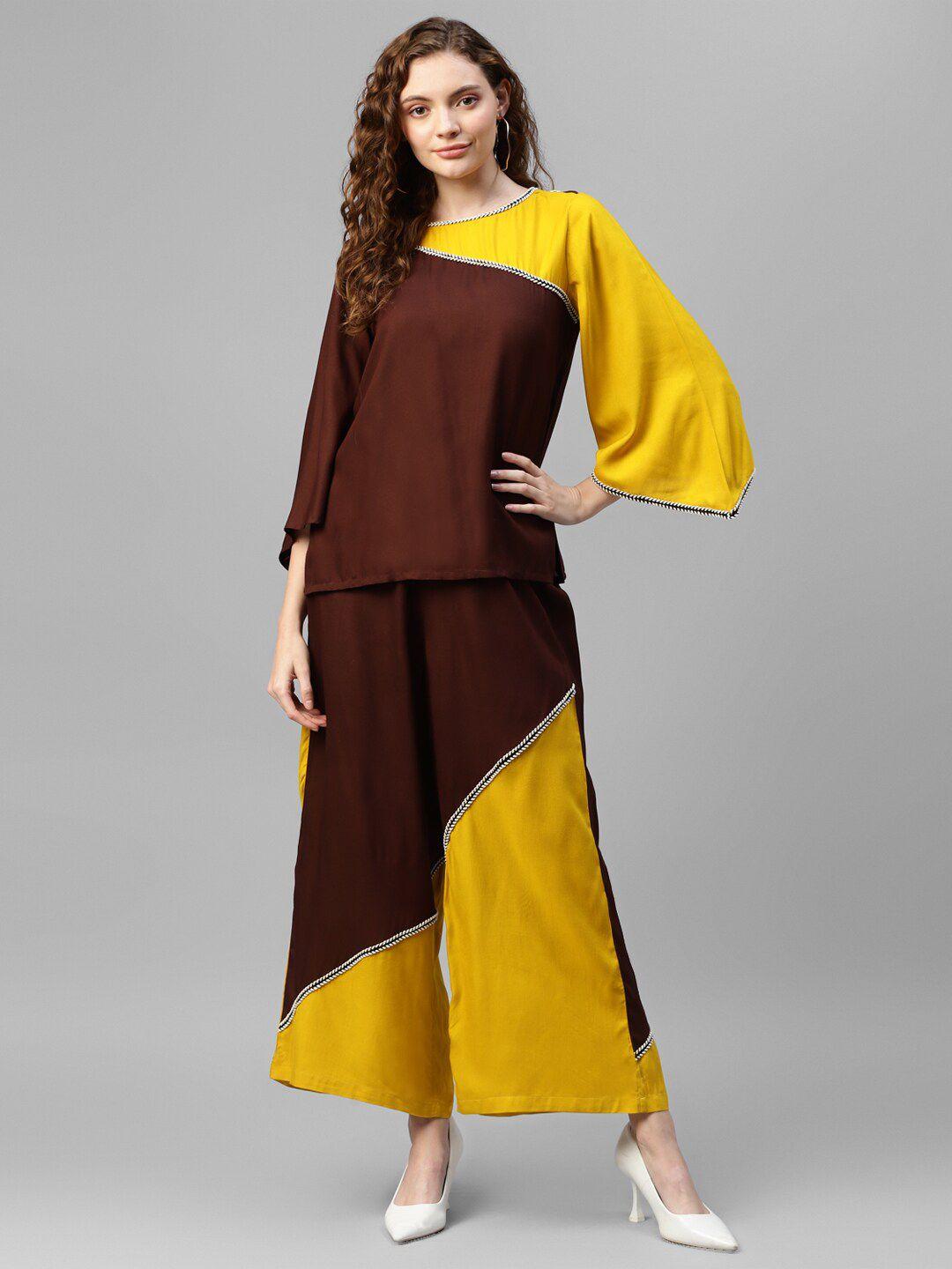 deebaco colourblocked top & palazzos