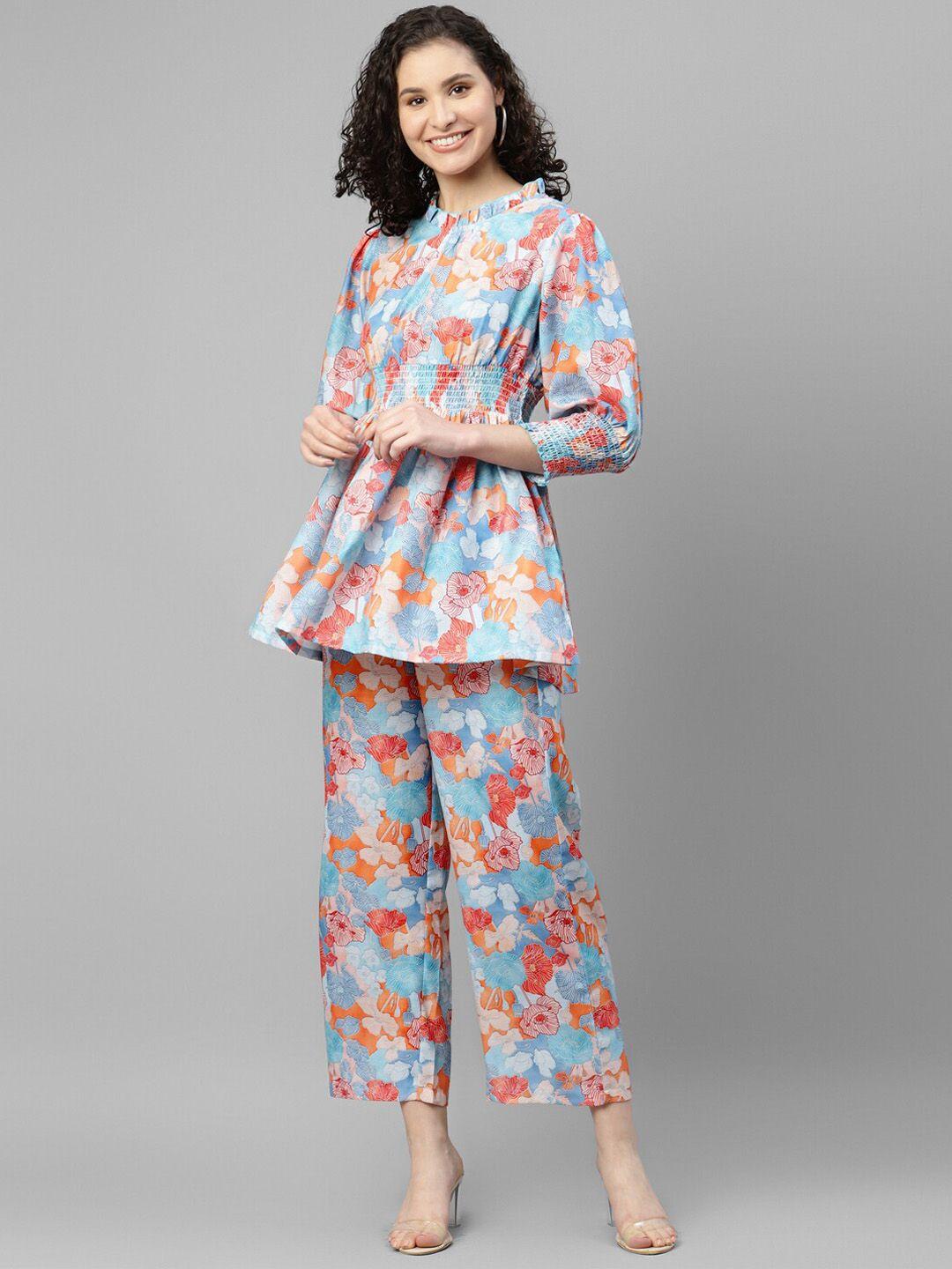 deebaco floral printed pure cotton co-ord set