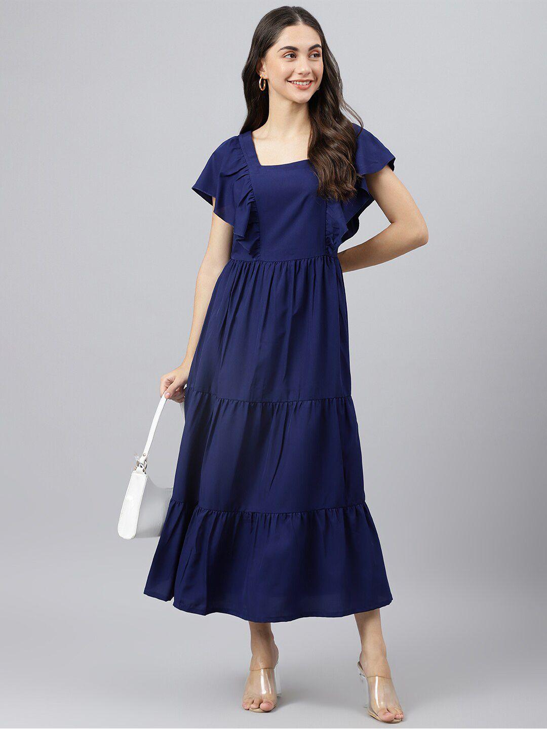 deebaco navy blue maxi tiered dress