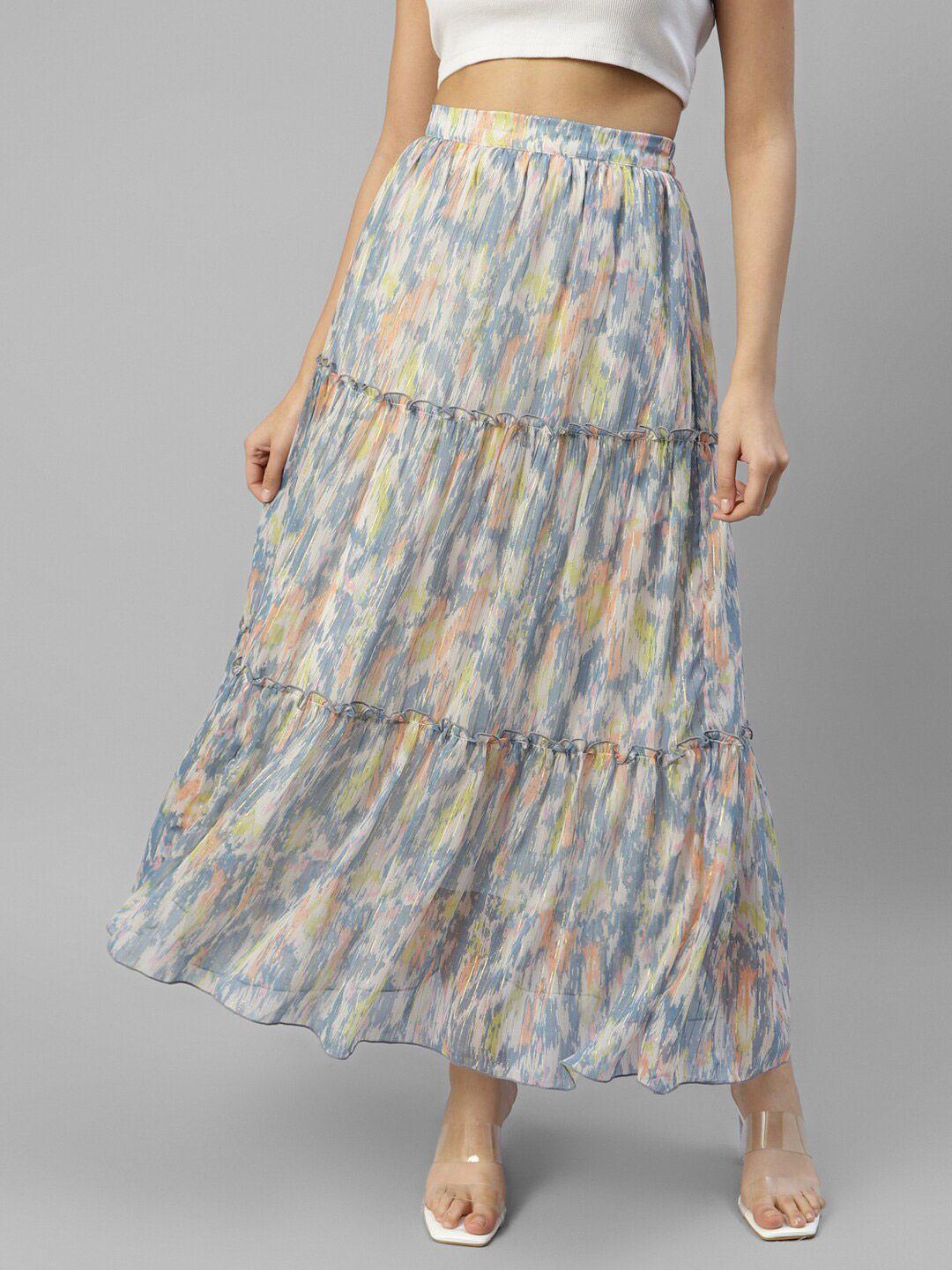 deebaco printed flared maxi skirts