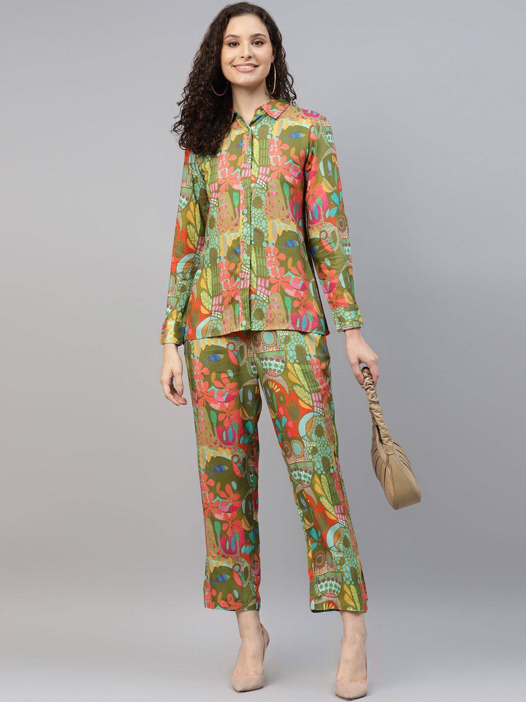 deebaco printed shirt & trousers co-ords set