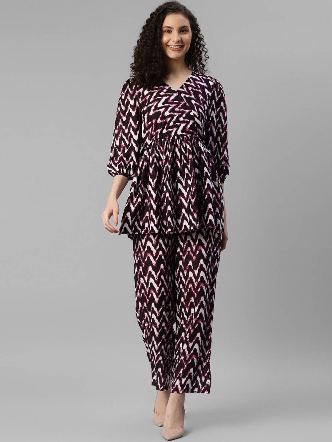 deebaco printed tunic and trousers co-ords