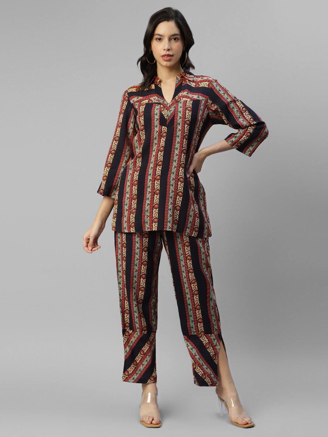 deebaco printed tunic with trousers co-ords