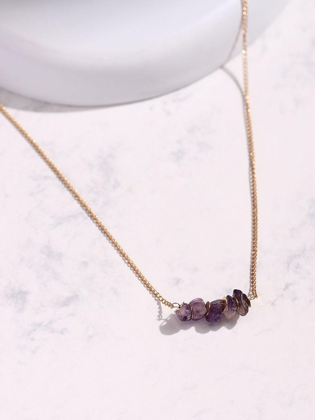 deebaco rose gold & purple rose gold-plated necklace