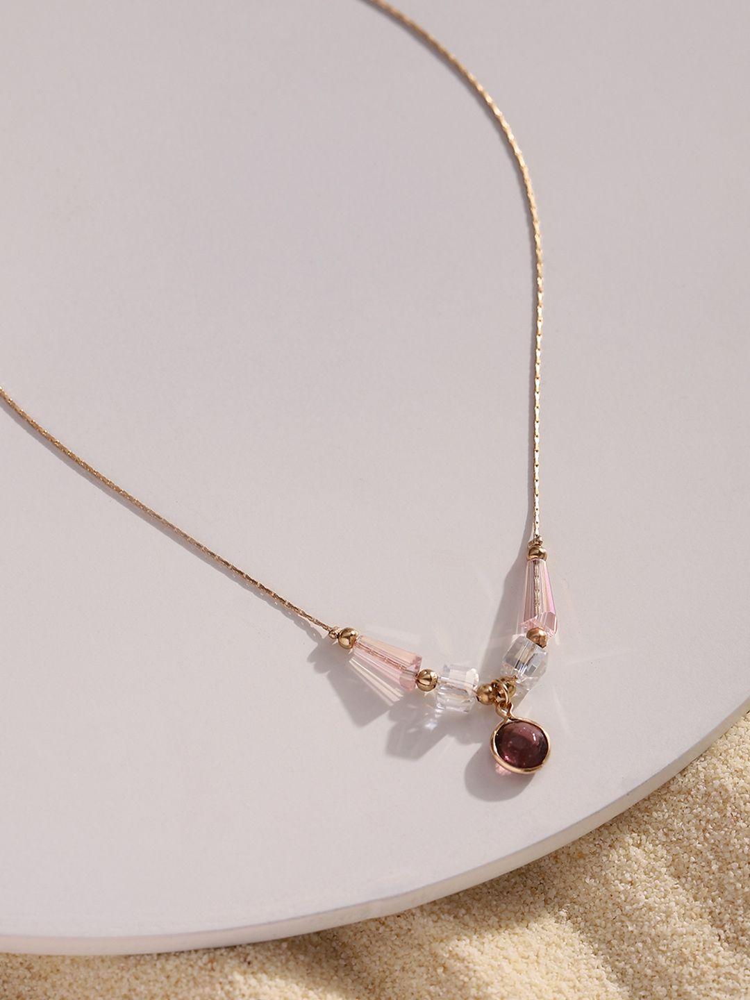 deebaco rose gold & purple rose gold-plated necklace