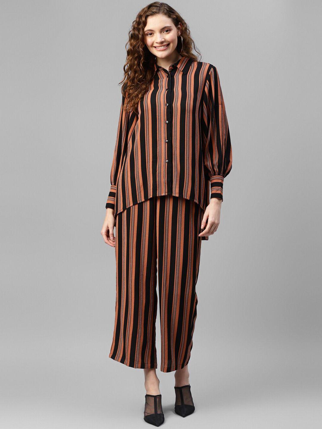 deebaco striped shirt collar co-ords