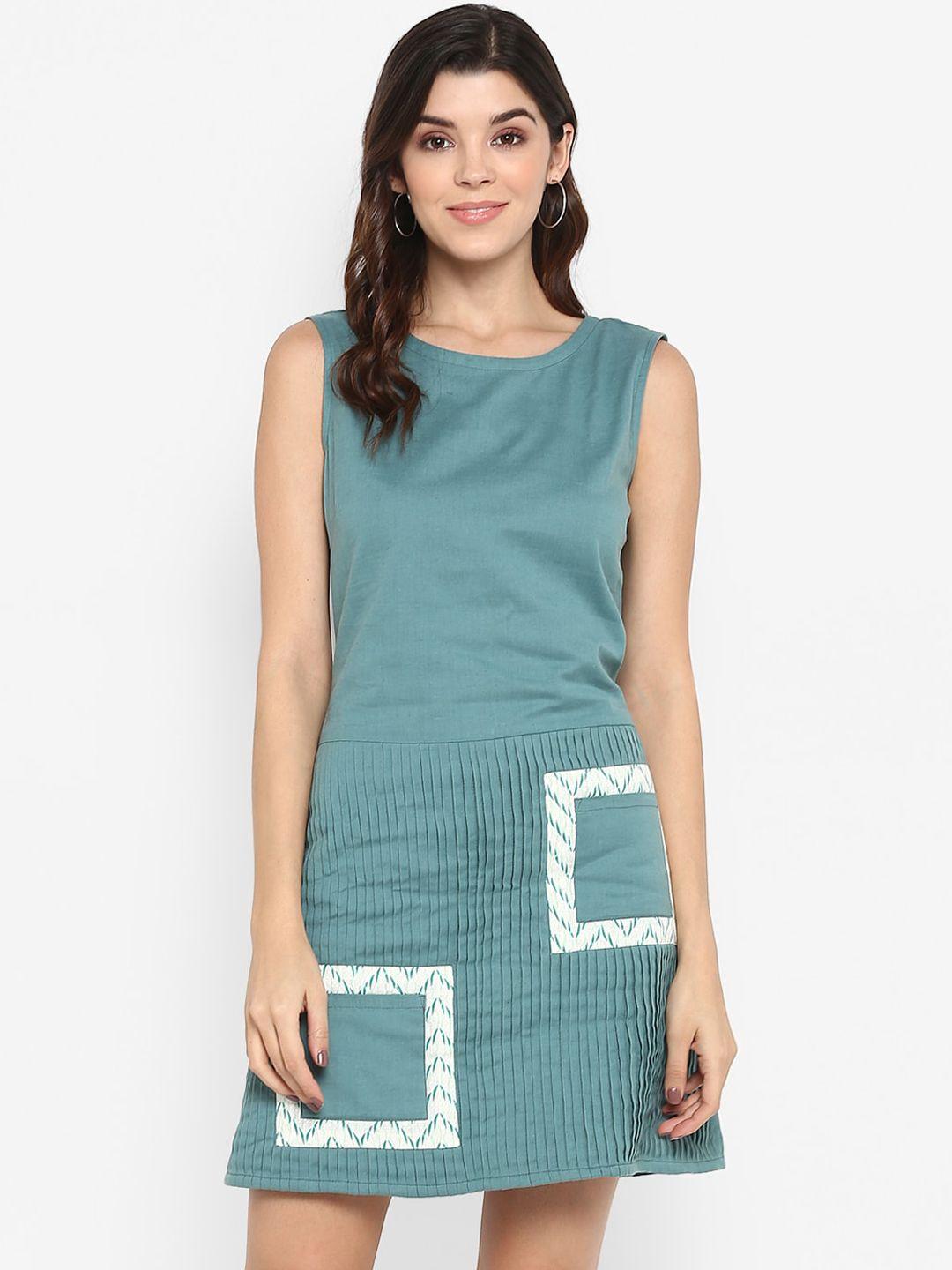 deebaco teal a-line dress