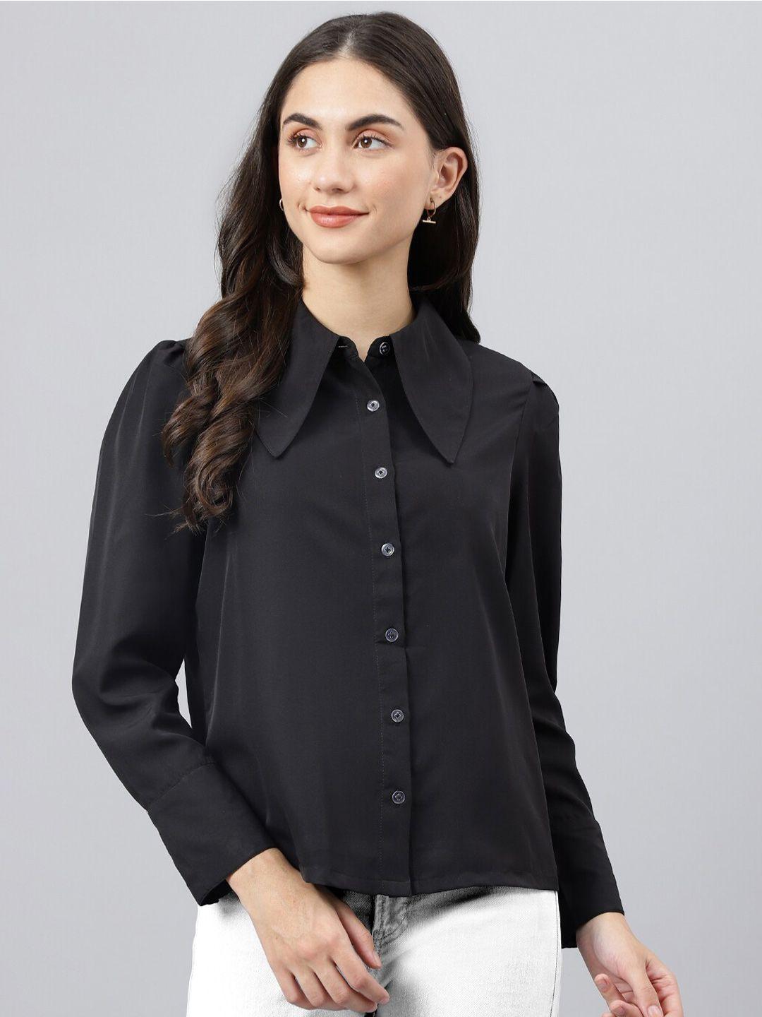 deebaco women black premium casual shirt