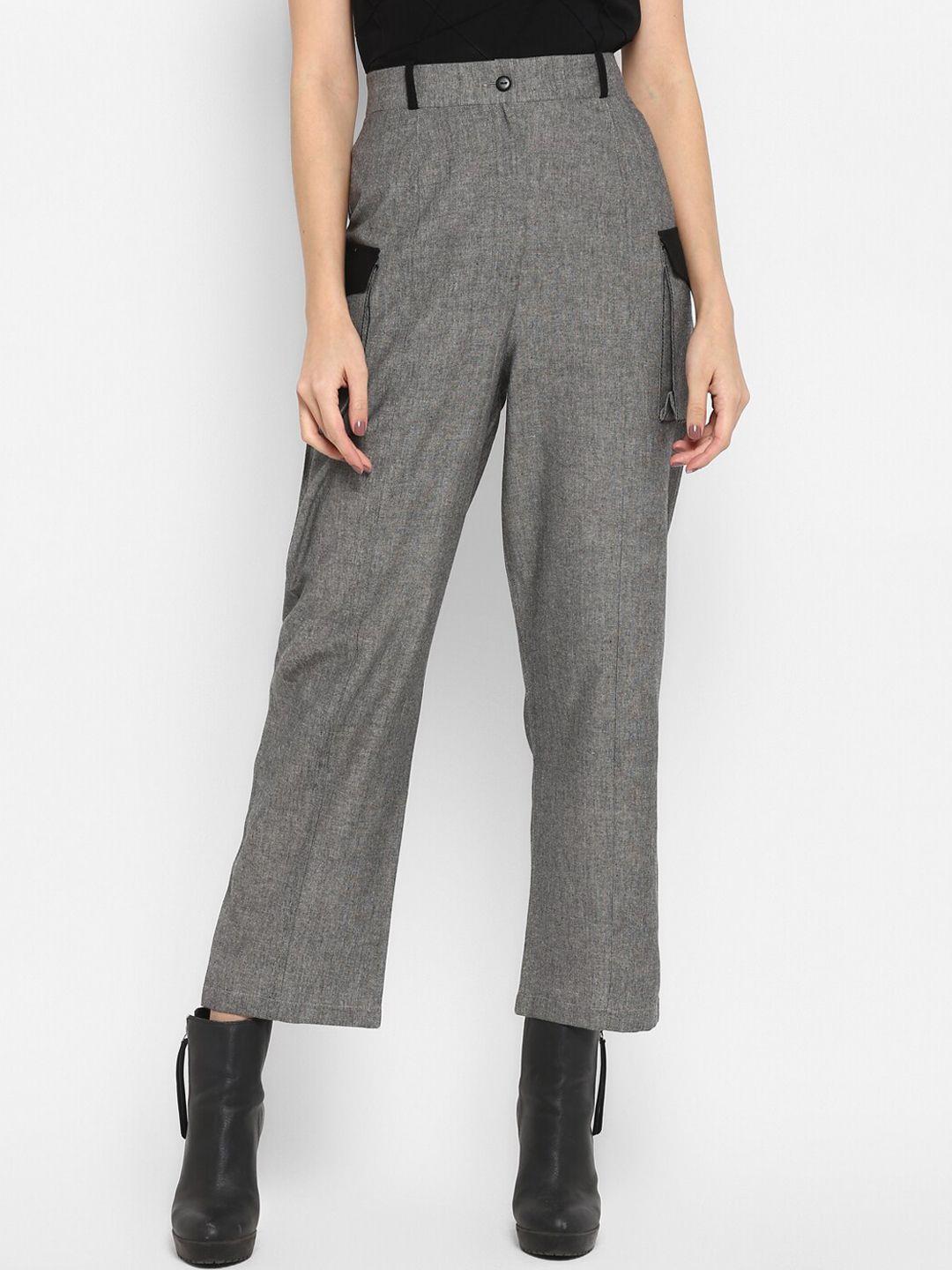 deebaco women grey parallel trousers