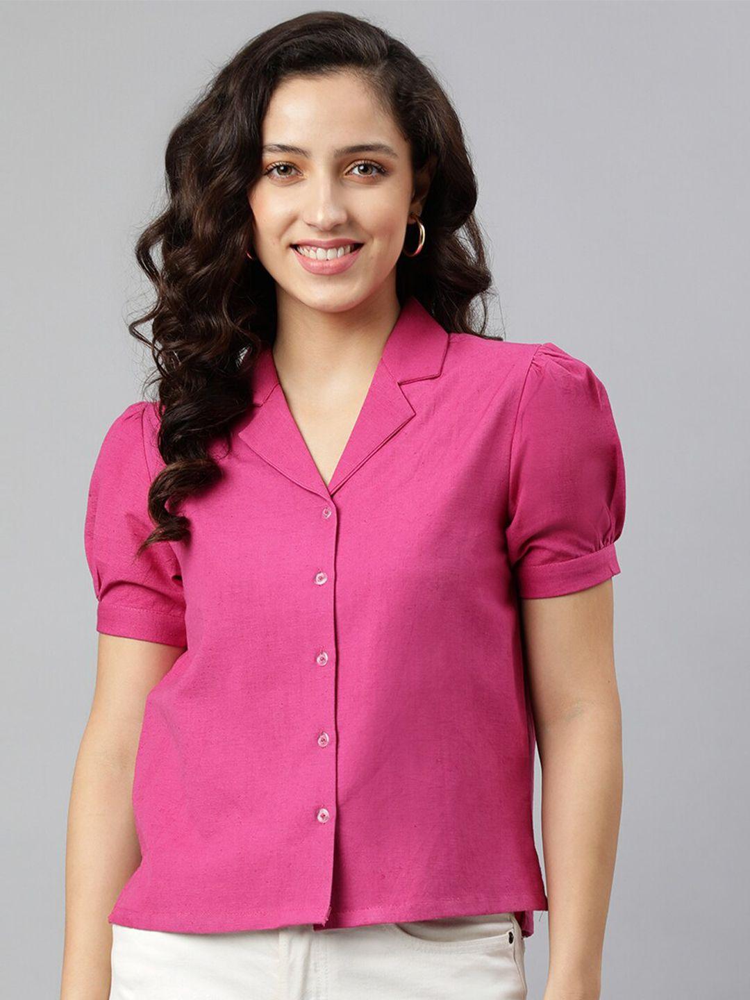 deebaco women pink premium cotton casual shirt