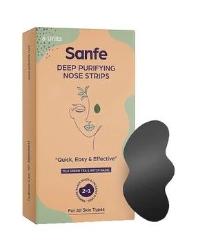 deep purifying nose strips for women - pack of 6 with fuji green tea & witch hazel extracts