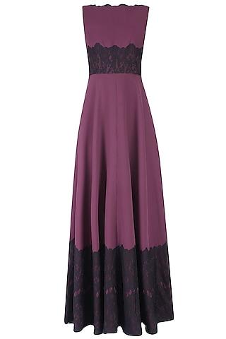 deep purple lace applique fay gown