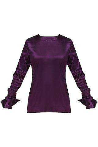 deep violet elongated sleeve top
