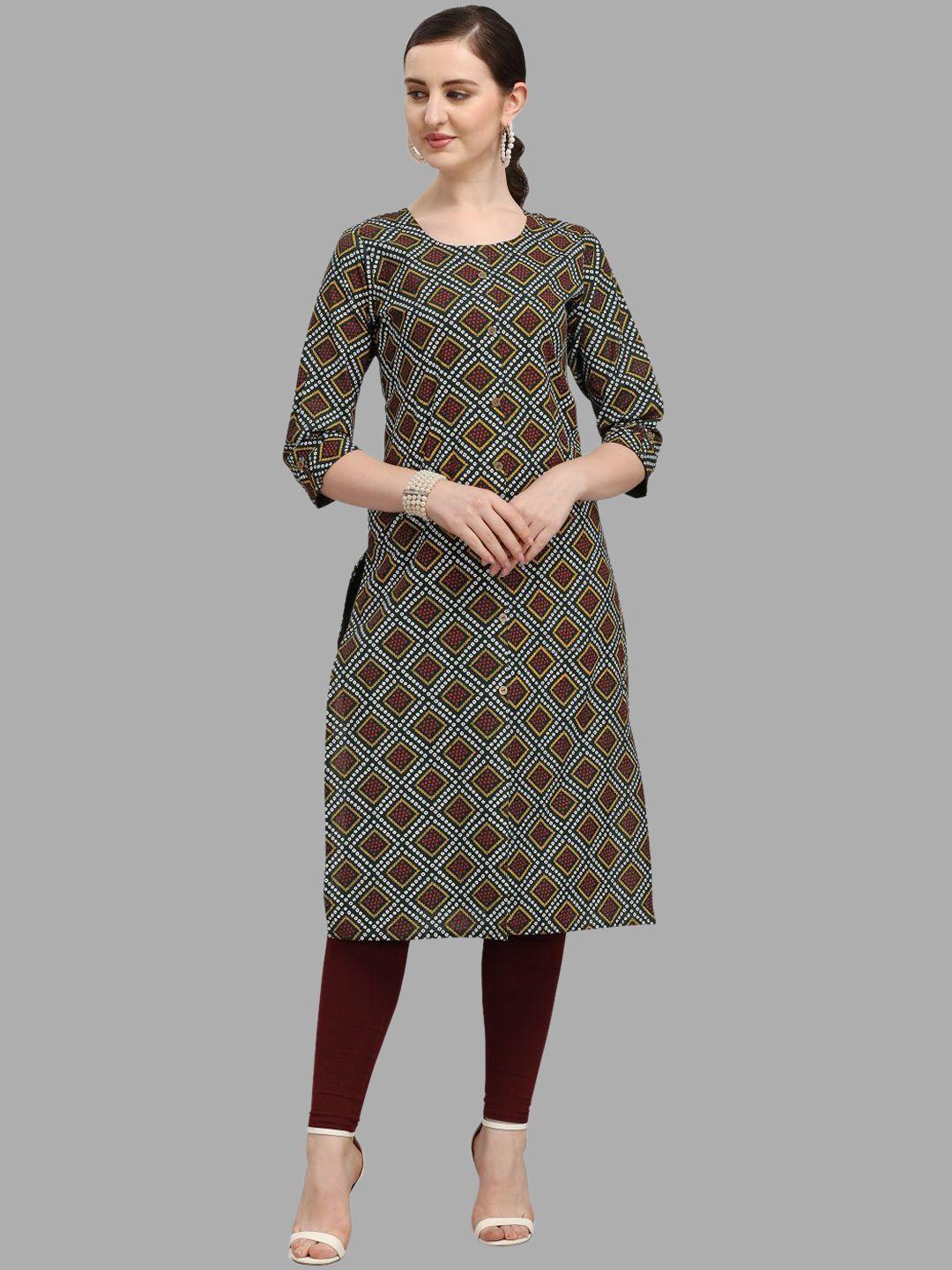 deetya arts bandhani printed cotton kurta