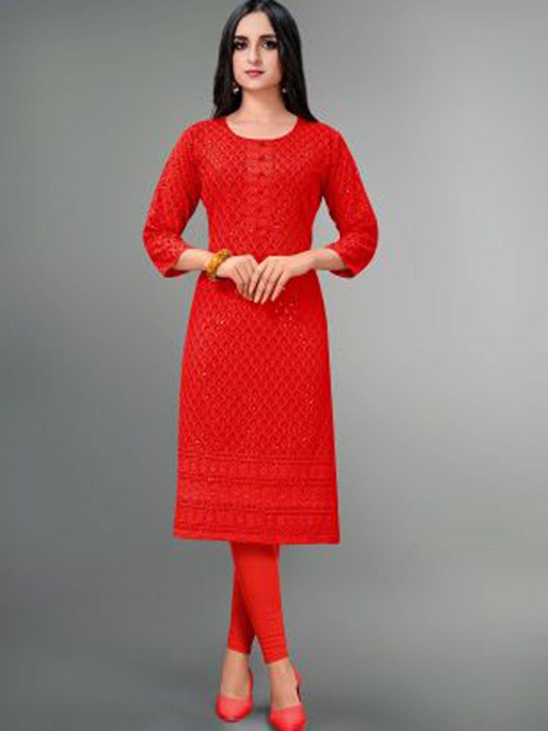 deetya arts ethnic motifs embroidered sequined kurta