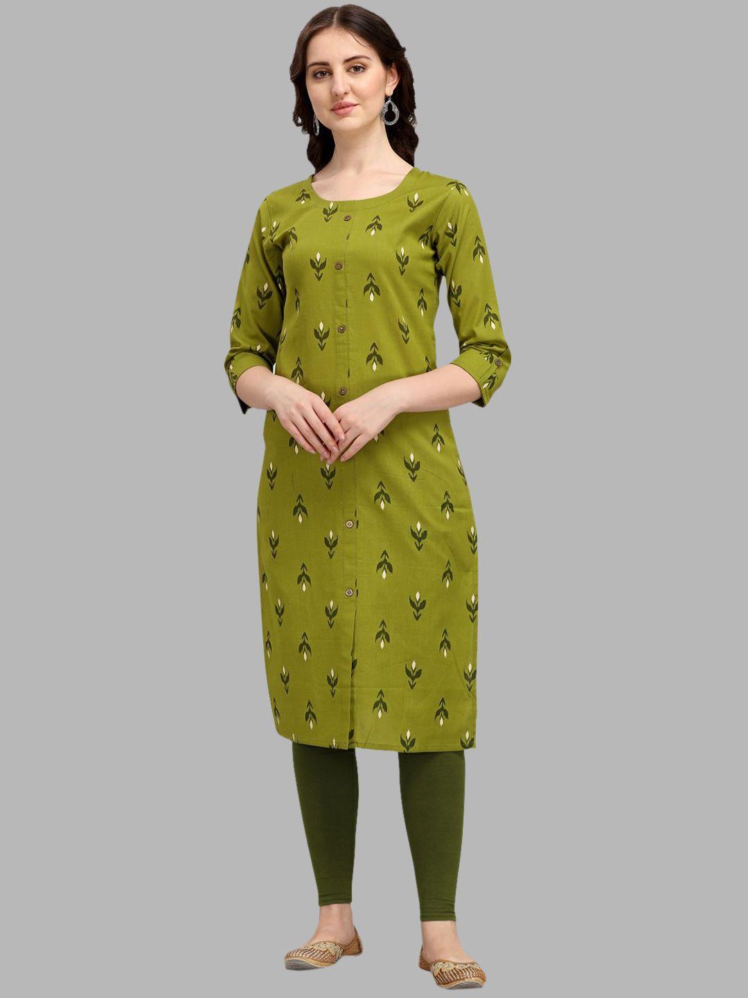 deetya arts women floral printed cotton straight kurta