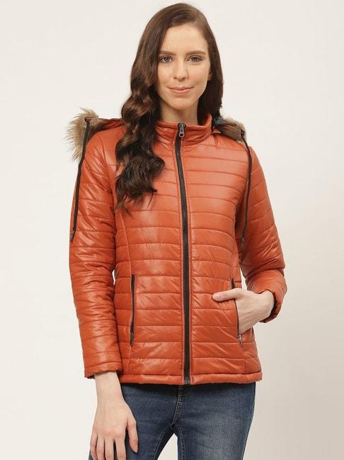 deewa rust quilted pattern jacket