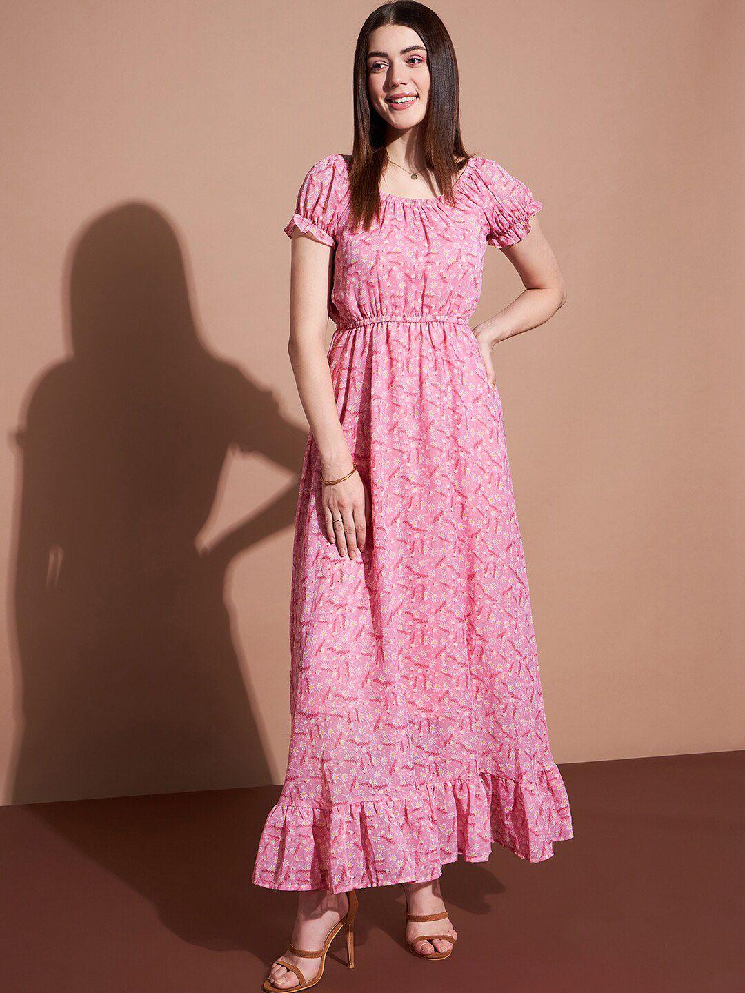 deewa floral printed georgette maxi dress