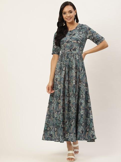 deewa grey printed gown