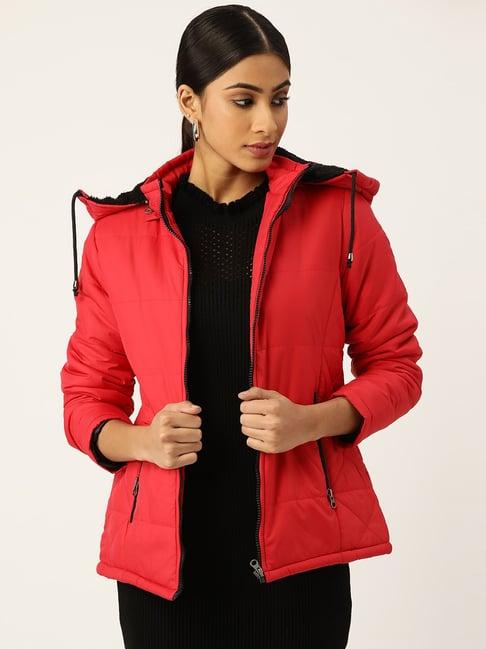 deewa red quilted pattern jacket