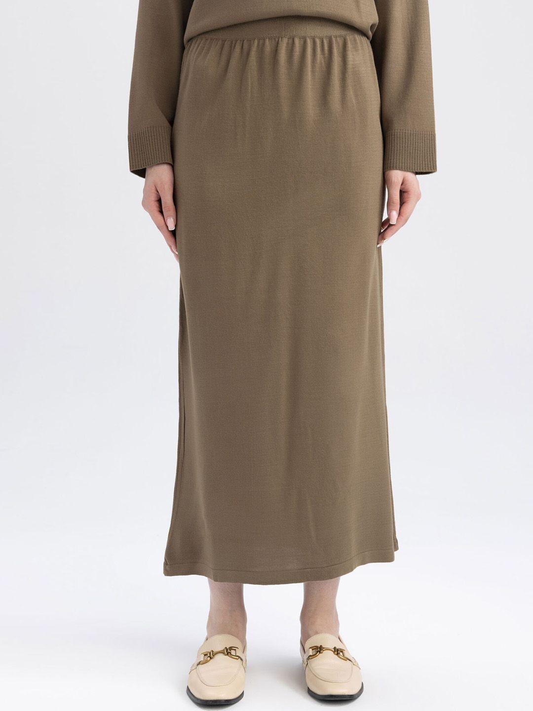 defacto a-line acrylic midi skirt