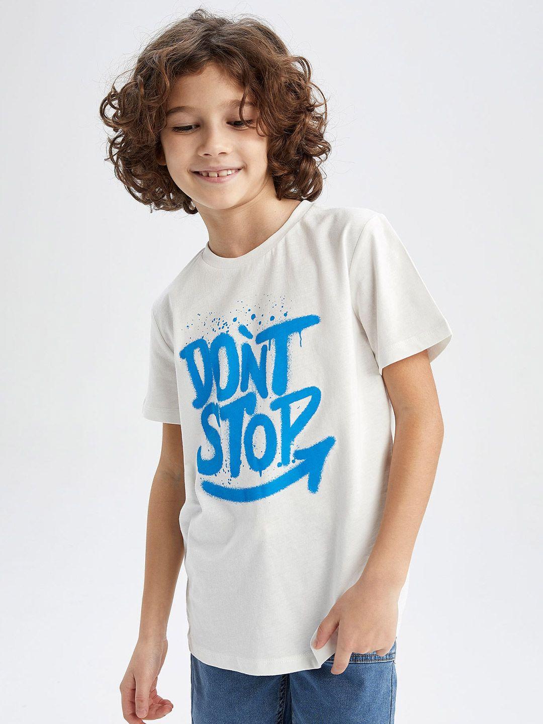 defacto boys typography printed cotton t-shirt