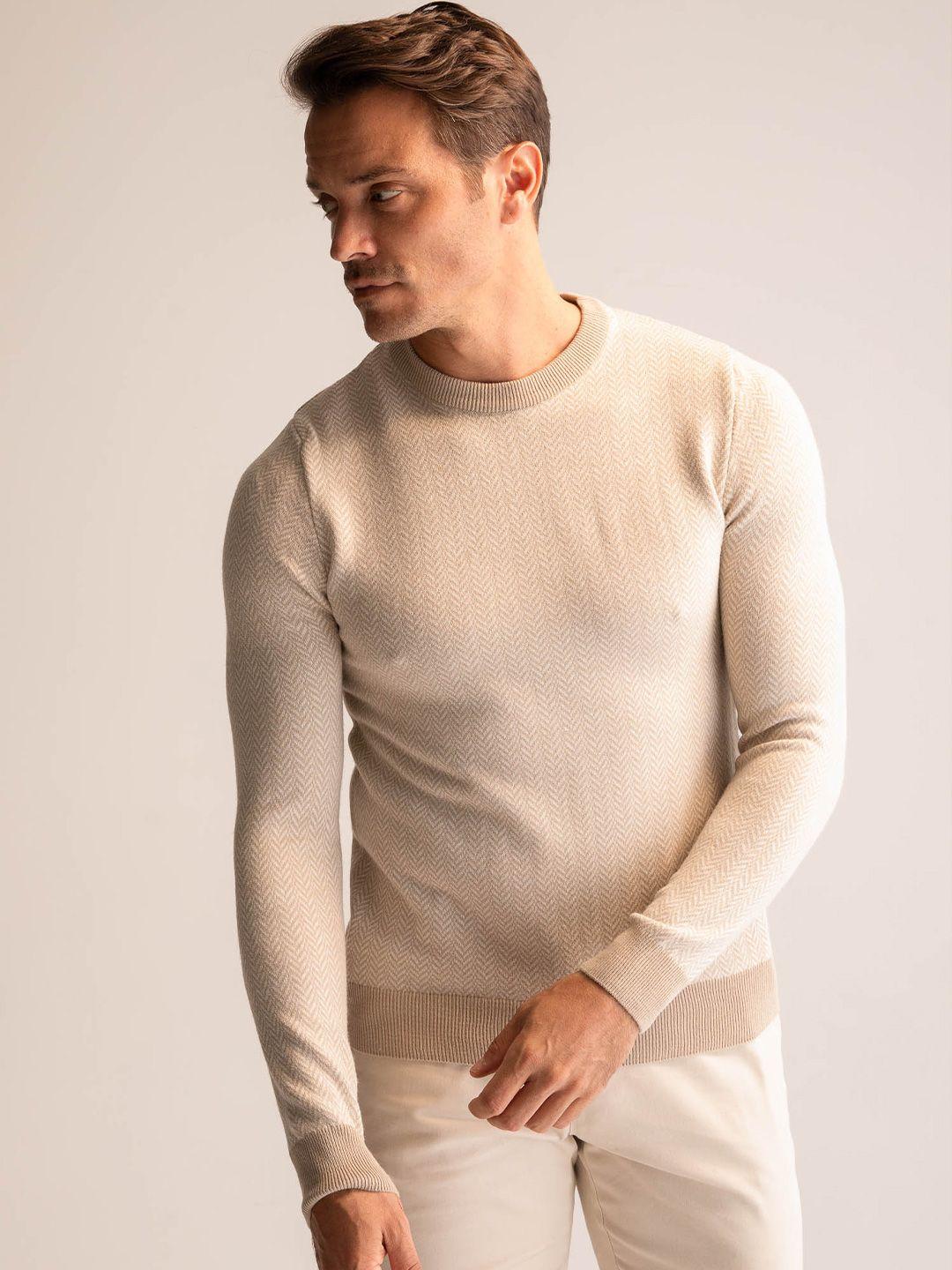 defacto chevron printed pullover sweater