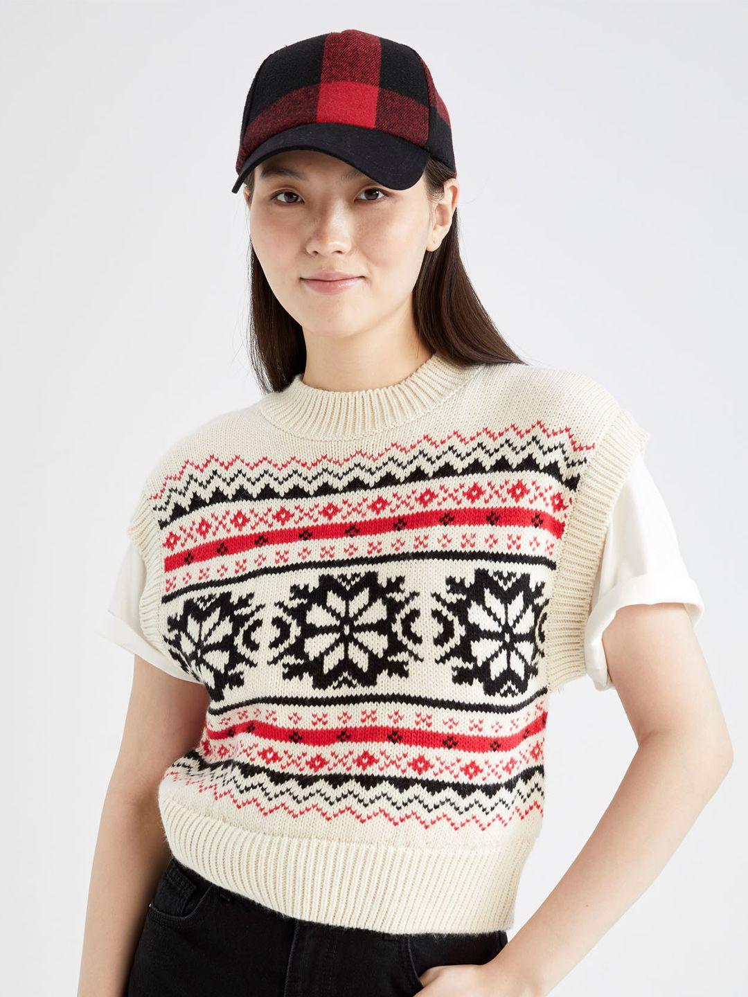 defacto-fair-isle-printed-acrylic-pullover-sweater