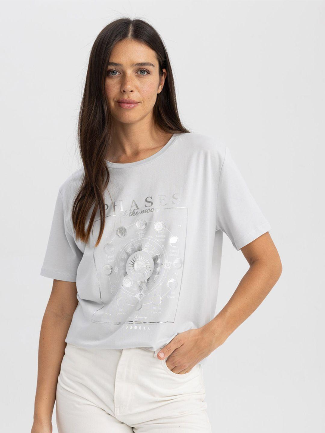 defacto floral printed cotton t-shirt