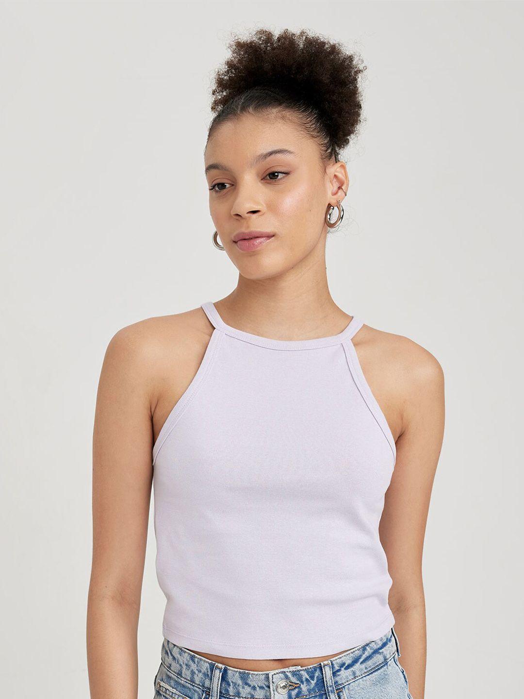 defacto halter neck cotton styled back top