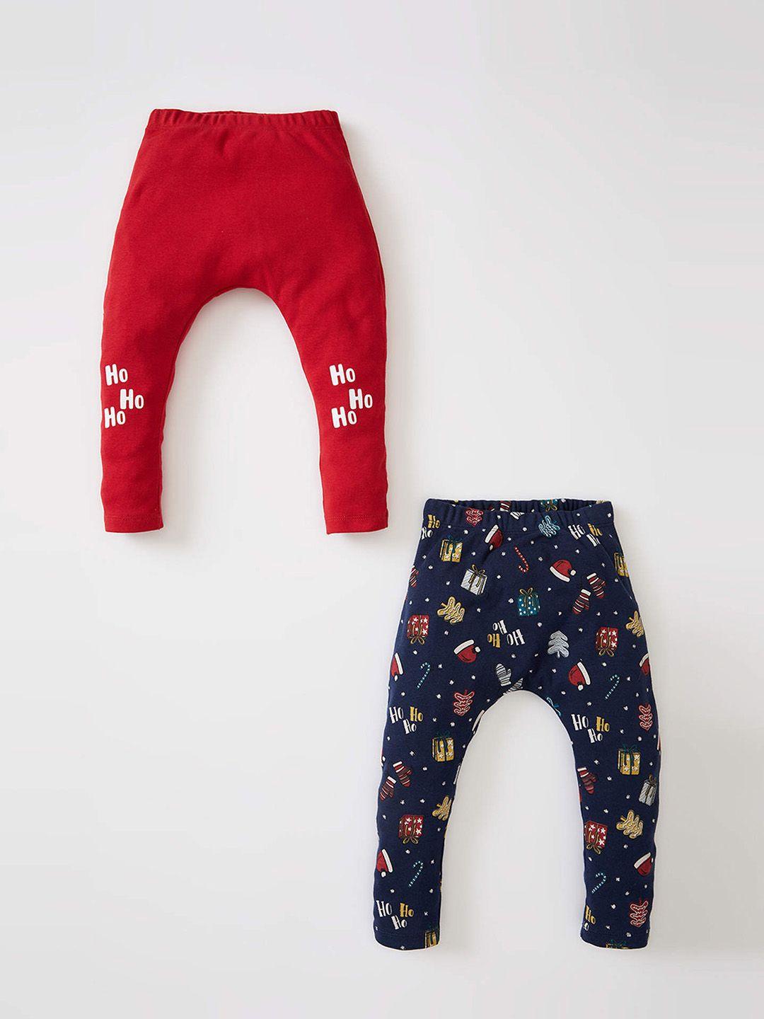 defacto infant boys pack of 2 christmassy print cotton track pants