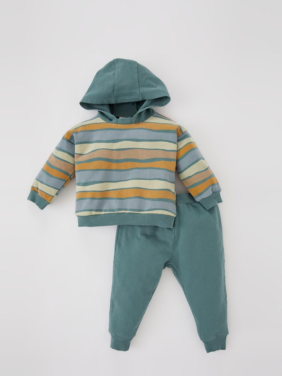 defacto infants boys striped sweatshirt with jogger
