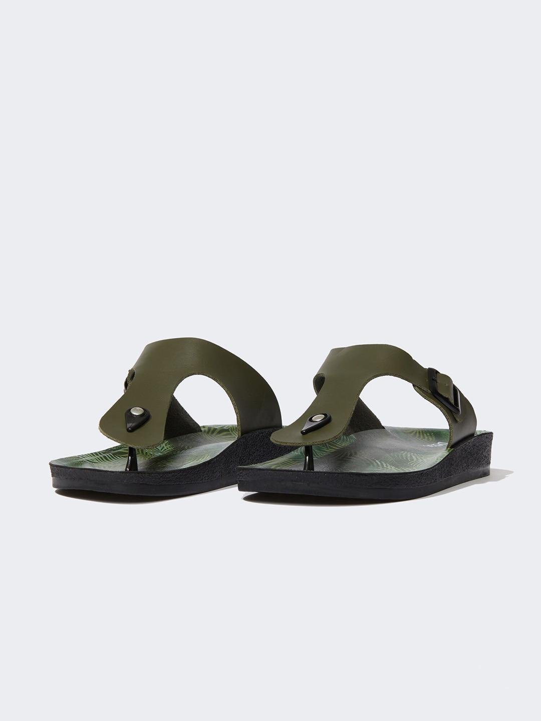 defacto men open toe comfort sandals with buckle detail