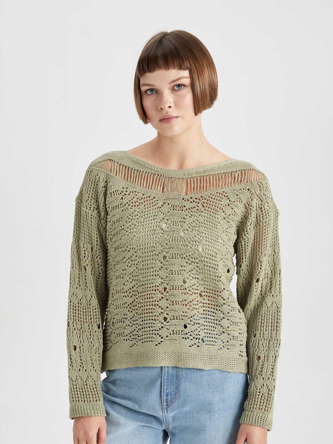 defacto self design cotton sweater