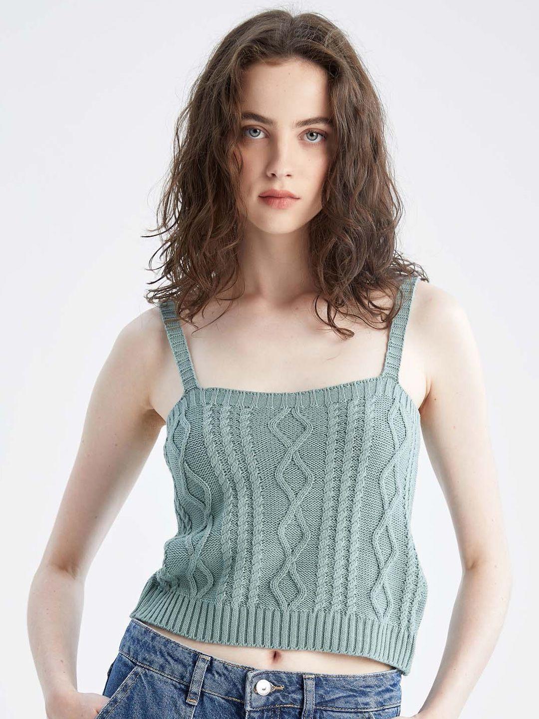 defacto self design shoulder straps knitted top
