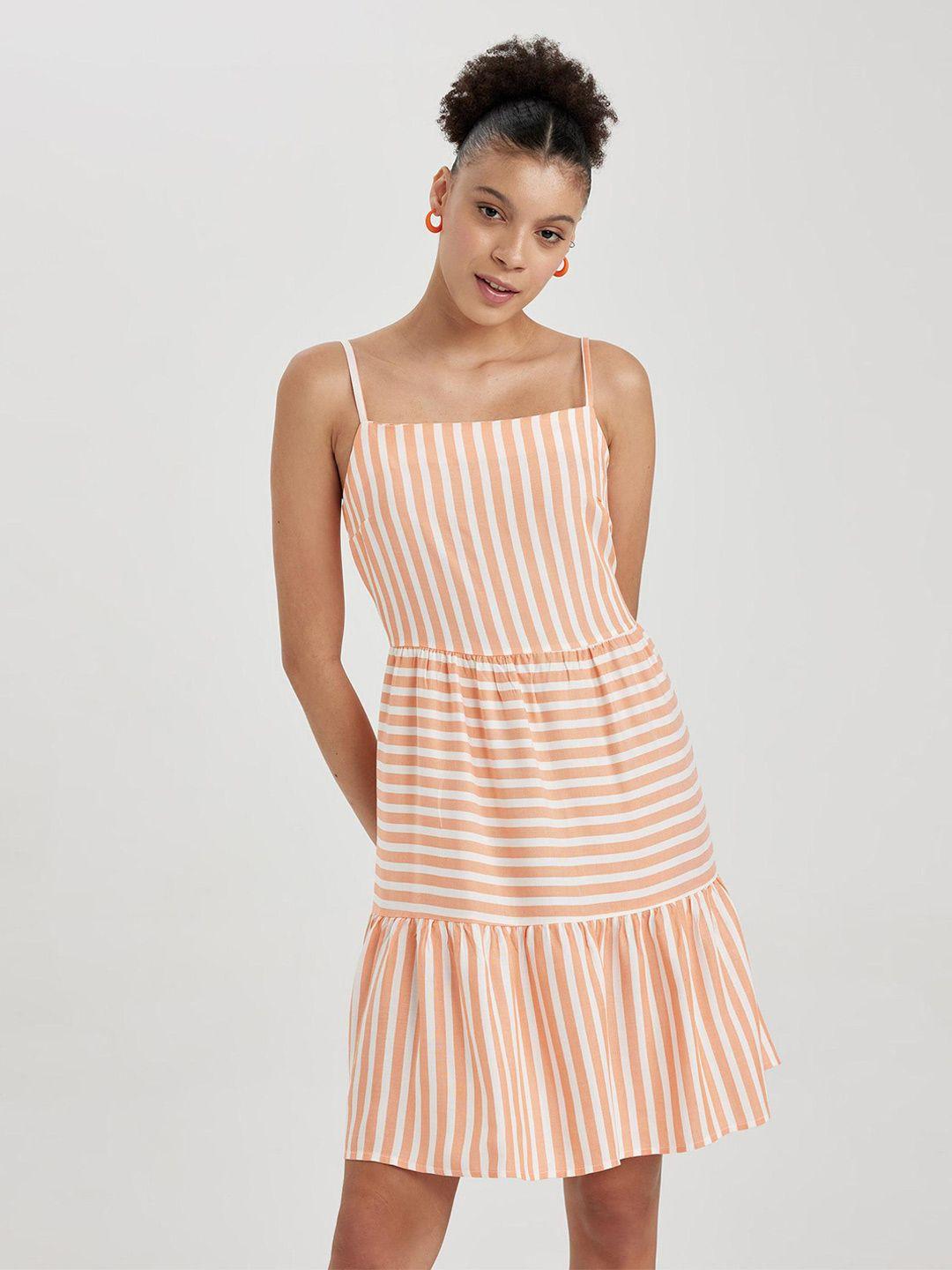 defacto striped sleeveless midi a-line dress
