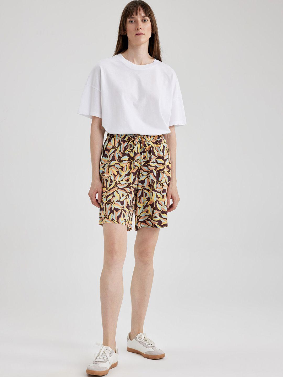 defacto women floral printed shorts
