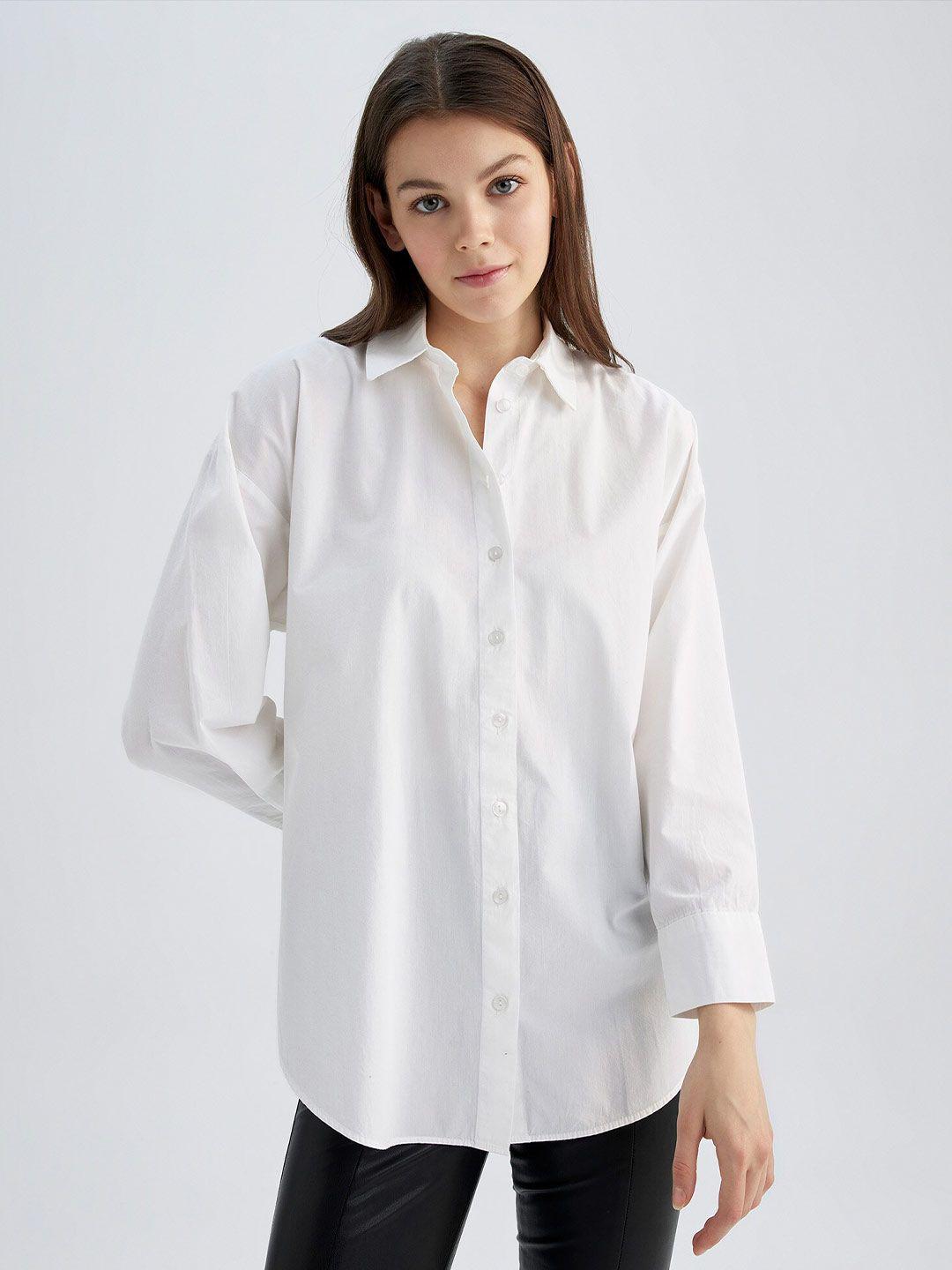 defacto women regular fit pure cotton casual shirt