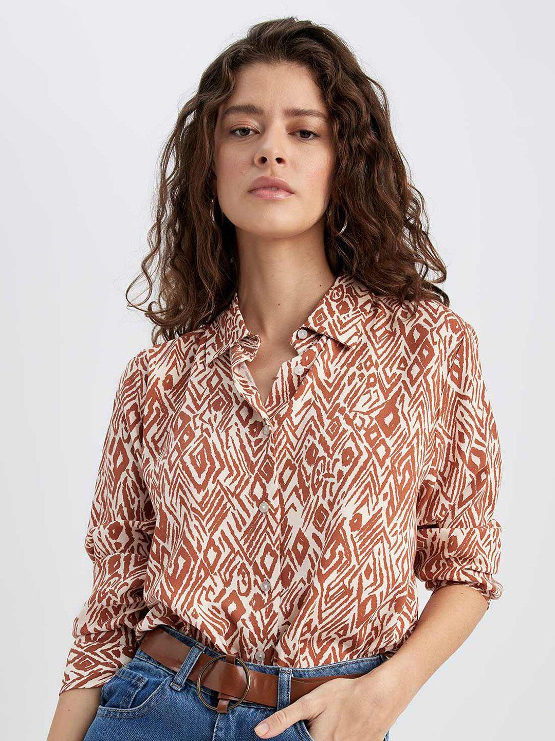 defacto abstract printed casual shirt