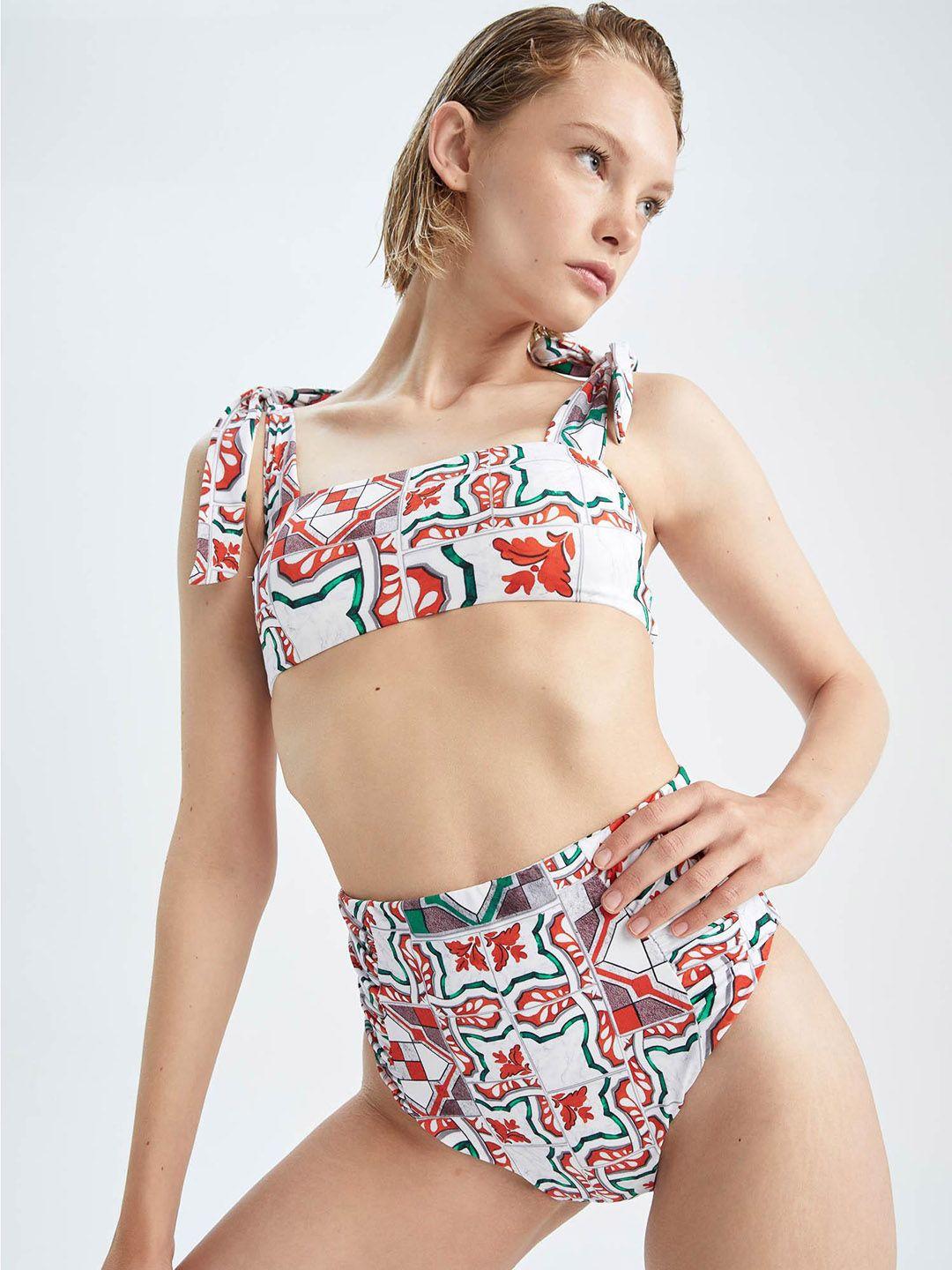 defacto abstract printed medium coverage swimwear