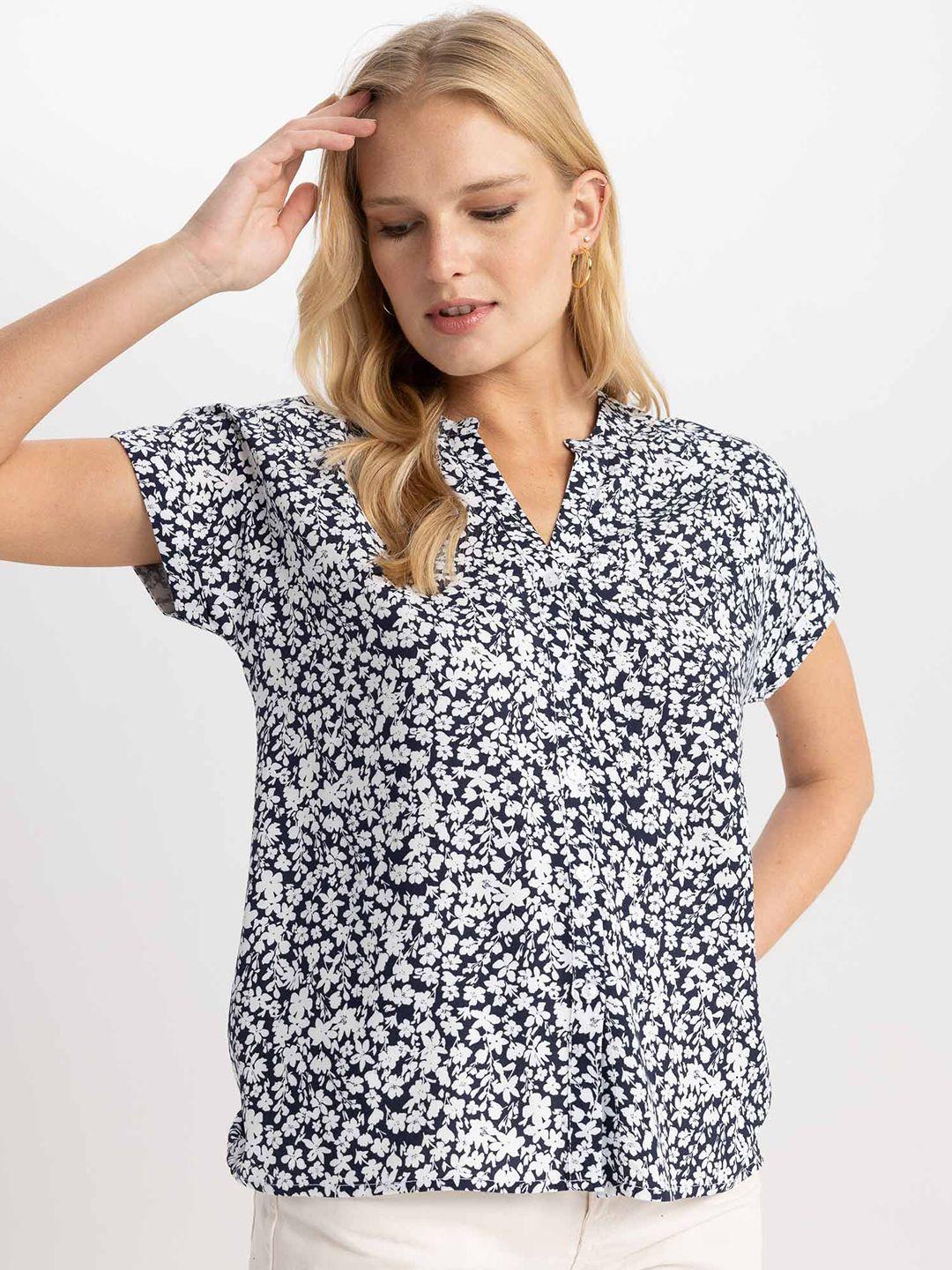 defacto animal printed opaque casual shirt