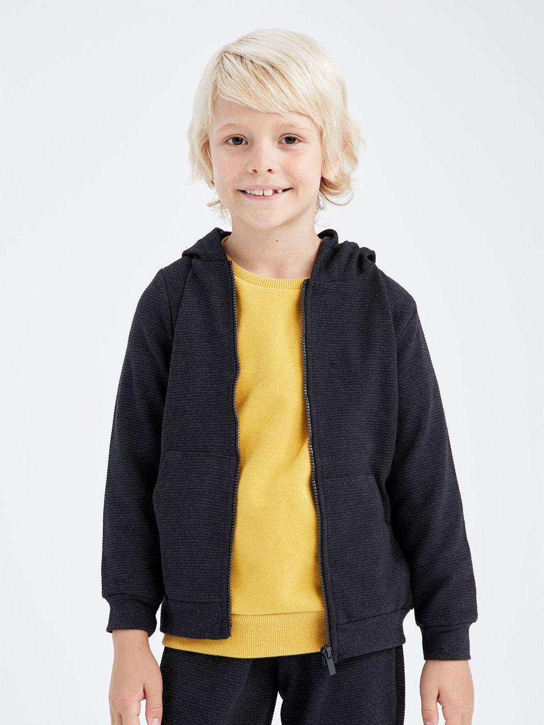 defacto boys black cotton solid sweater