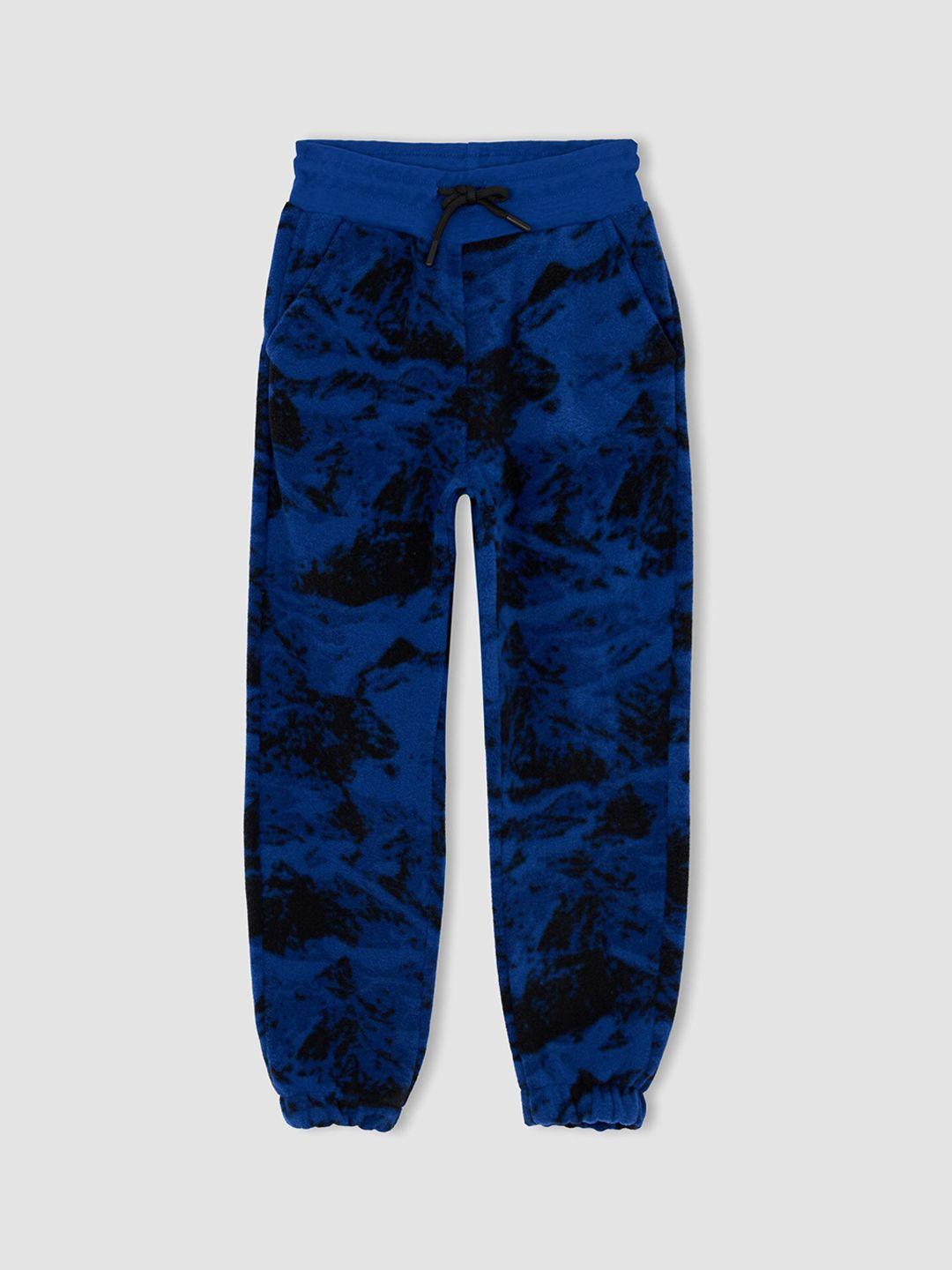 defacto boys blue abstract printed joggers trouser