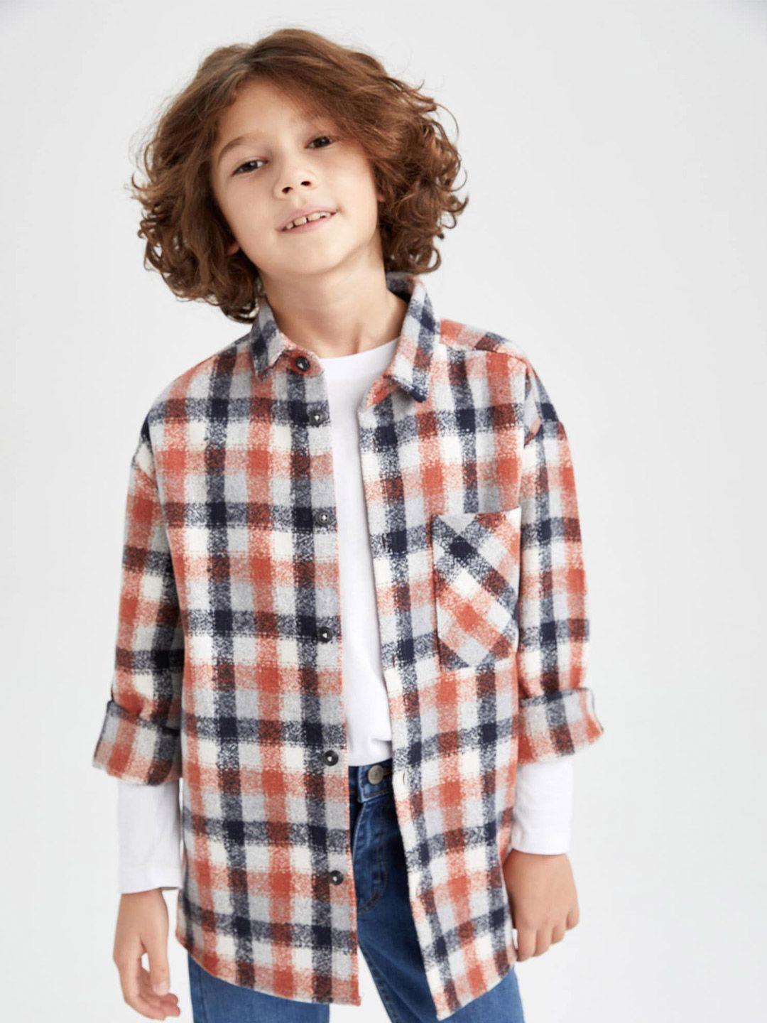 defacto boys checked casual shirt