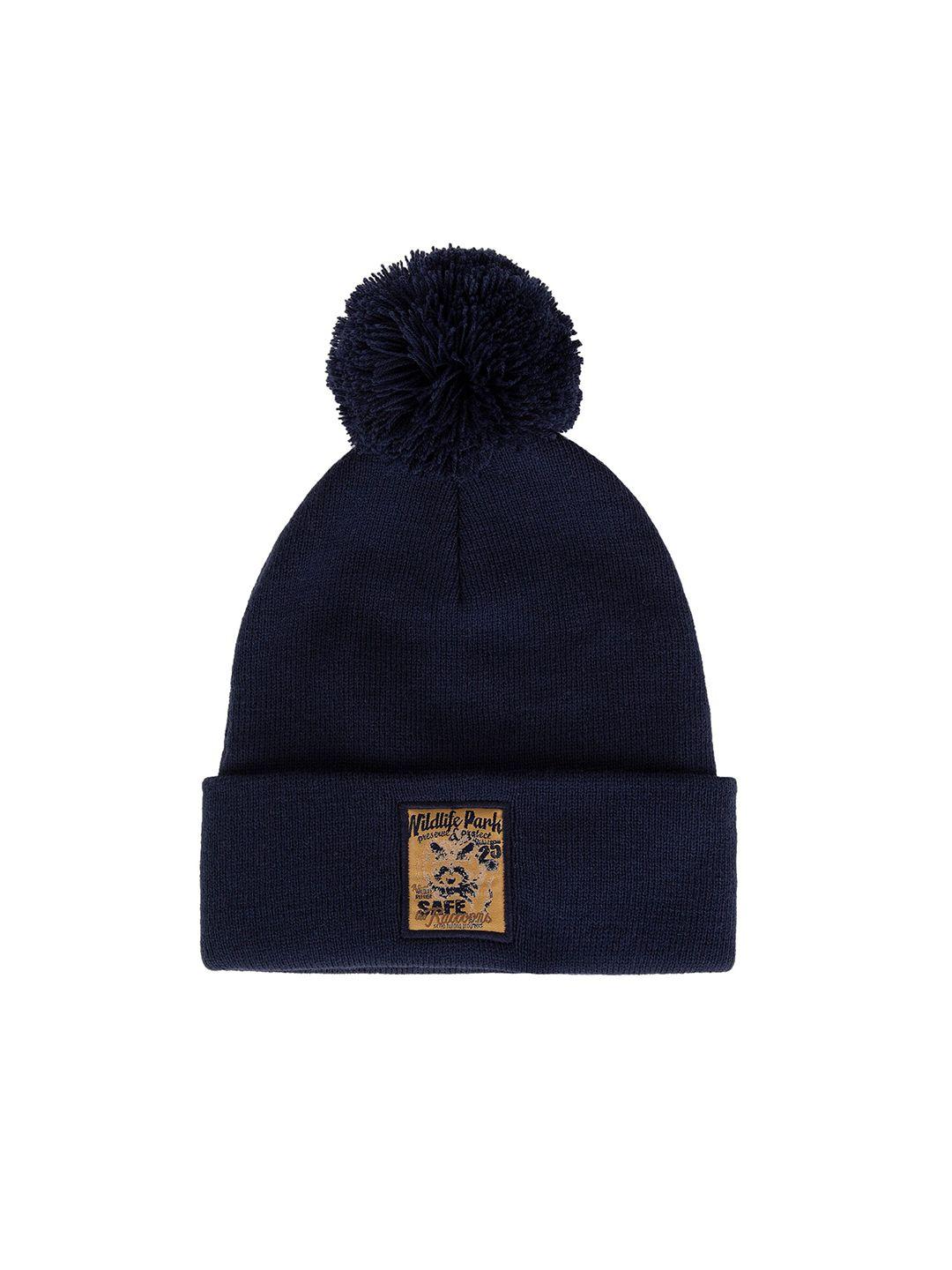 defacto boys navy blue & brown beanie