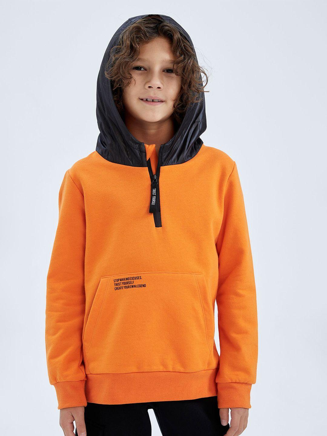 defacto boys orange cotton sweatshirt