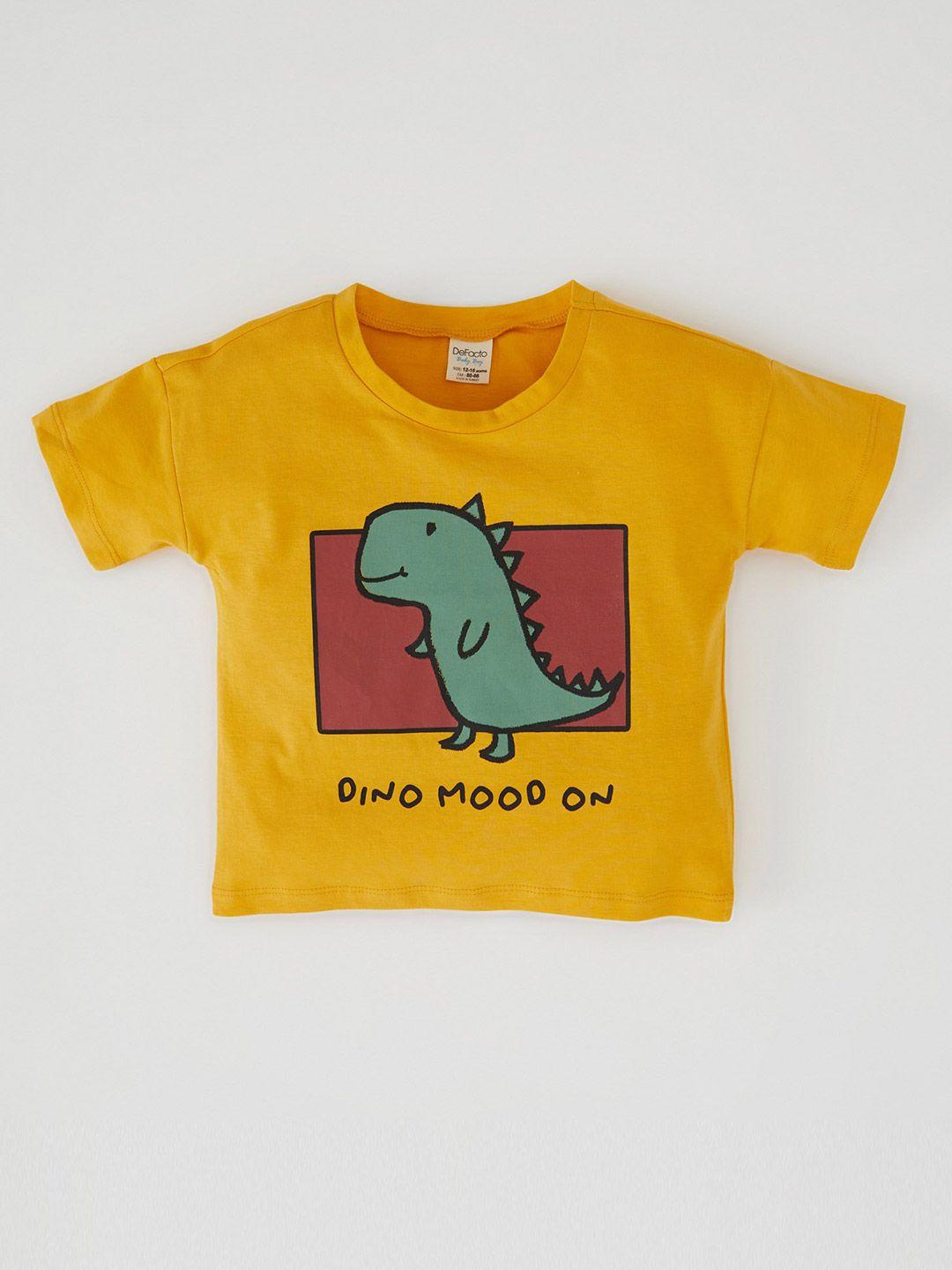 defacto boys printed extended sleeves pure cotton t-shirt