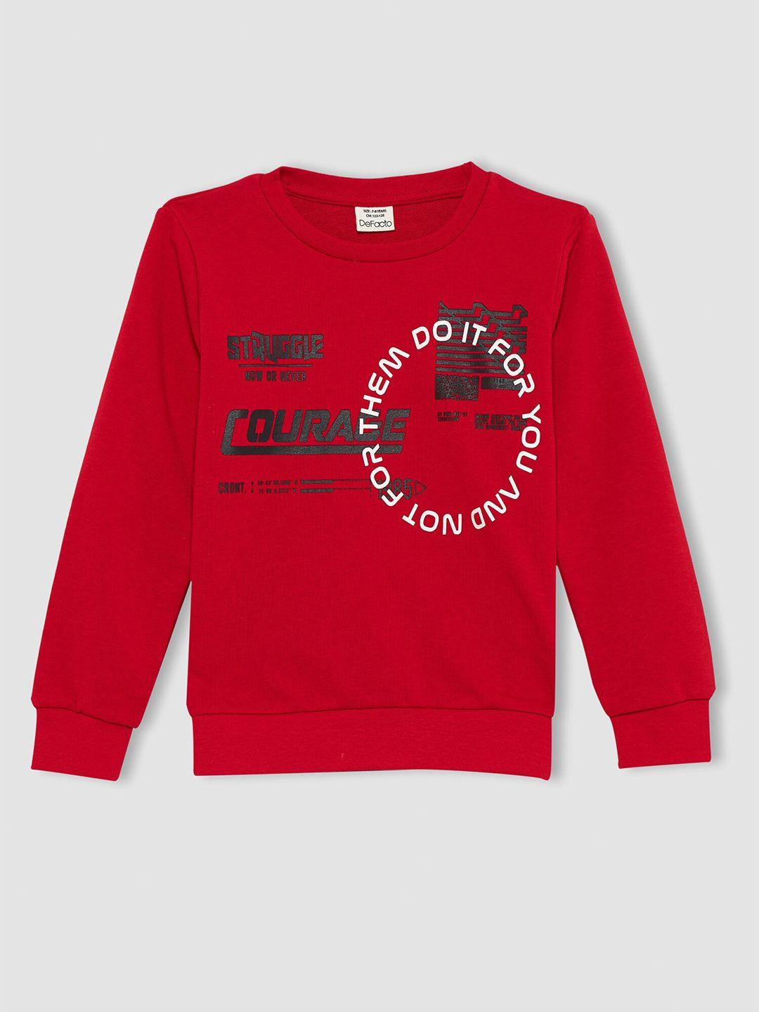 defacto boys red printed sweatshirt