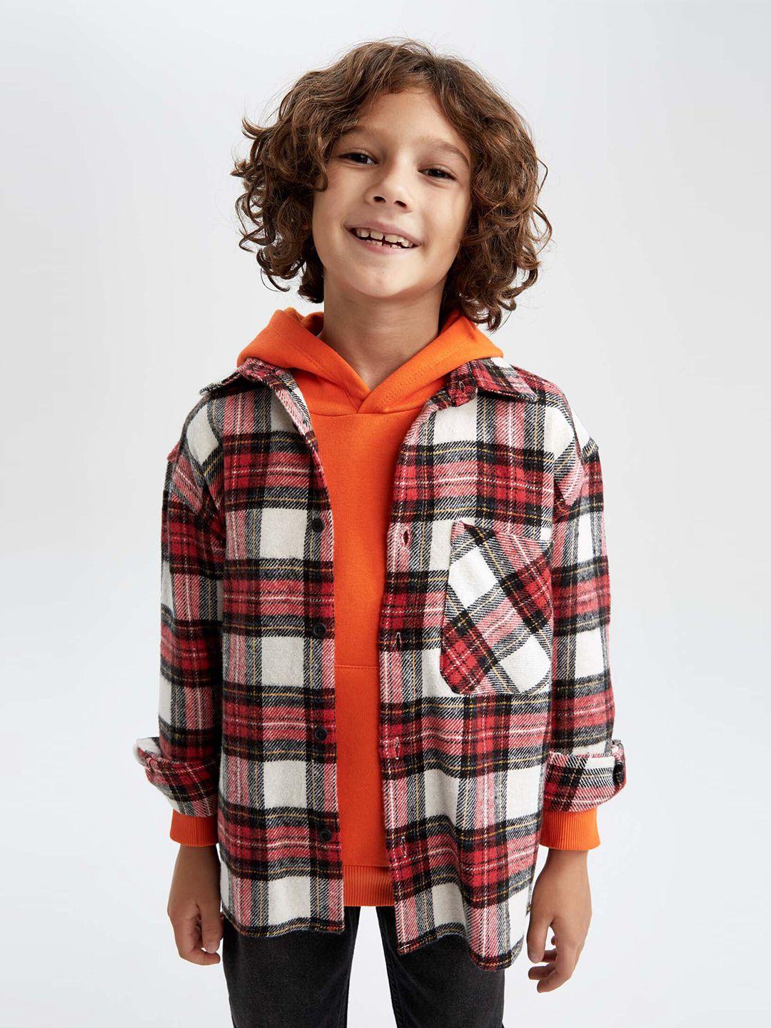 defacto boys tartan checks casual shirt